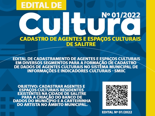 Edital de Cadastro de Agentes e Espaços Culturais de Salitre